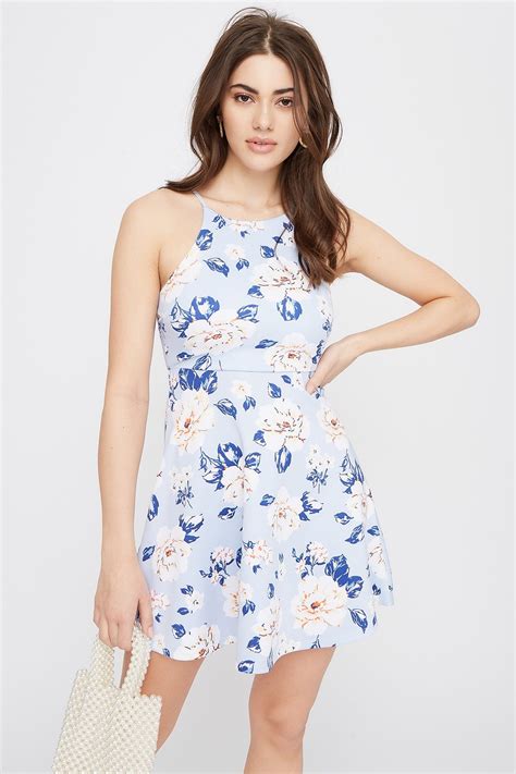 High Neck Floral Skater Dress – Charlotte Russe | Dresses, Mini night ...