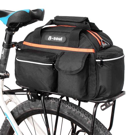 B SOUL 15L Waterproof Bicycle Rear Bag Cycling Seat Rack Storage Trunk ...