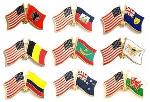 World Flag Lapel Pins Double Flag| World Flag Pins