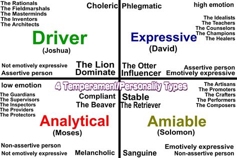 4 temperapent personality types | Personality types, Sanguine ...