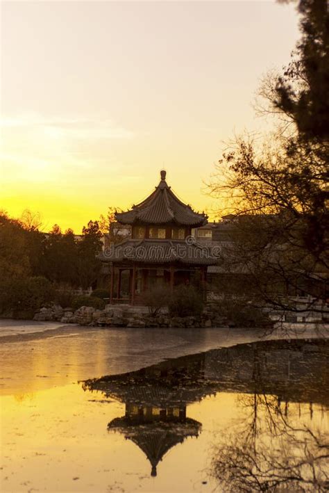 The Lotus Pond in Baoding City, China. the Famous Ancient Garden Stock ...