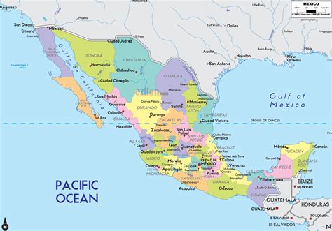 Map Of Mexico With Major Cities | Living Room Design 2020