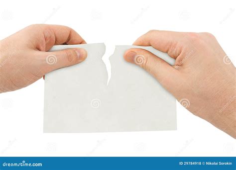 Hands tear paper stock photo. Image of dividing, solution - 29784918