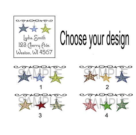 Christmas Address Labels Personalized With Primitive Christmas Stars ...