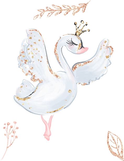 Watercolor Ballerina Swan Pink Ballet Nursery Little Girls - Etsy