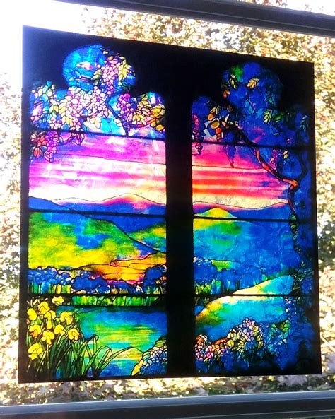 Tiffany Stained Glass Wisteria Window Cling Suncatcher | Etsy