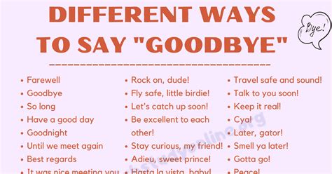 Different Ways To Say Goodbye In English Smart Ways To Say Goodbye In | Hot Sex Picture