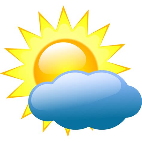 Vector clip art of weather forecast color symbol for partly cloudy sky ...