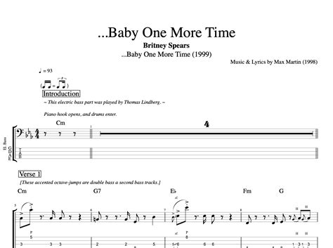 Baby One More Time" · Britney Spears || Bass + Piano hook || Tab ...