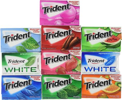 Trident Sugar Free Chewing Gums Pack of 10 (Assorted Flavors)- Buy Online in United Arab ...