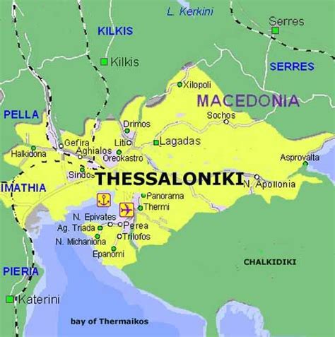 Thessaloniki map | Thessaloniki, Thessaloniki greece, Greece map
