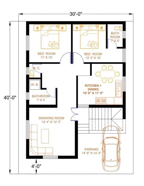 30x40 House Plans | 30*40 House Plan | 30×40 Home Design | 30*40 House ...