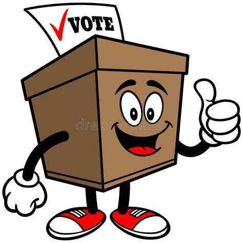 Ballot Box with Thumbs Up stock vector. Illustration of cast - 53635286