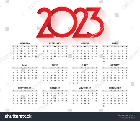 Minimal Style 2023 Office Calendar Template Stock Vector (Royalty Free) 2228205283 | Shutterstock