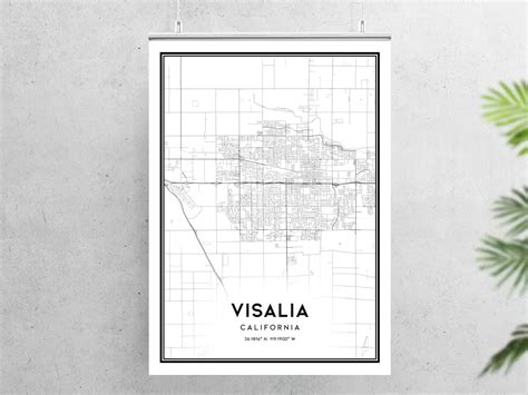 Visalia Map Print Visalia Map Poster Wall Art Ca City Map - Etsy