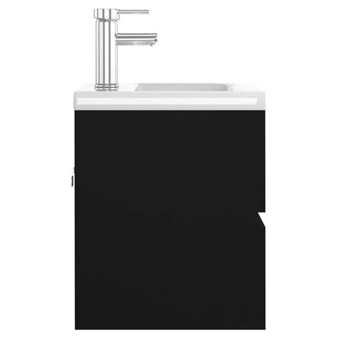 Sink Cabinet with Built-in Basin Black Chipboard – Home and Garden ...