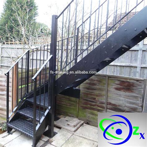 Source Outdoor metal fire escape staircase /exterior prefab mild steel stairs/hypaethral wrought ...