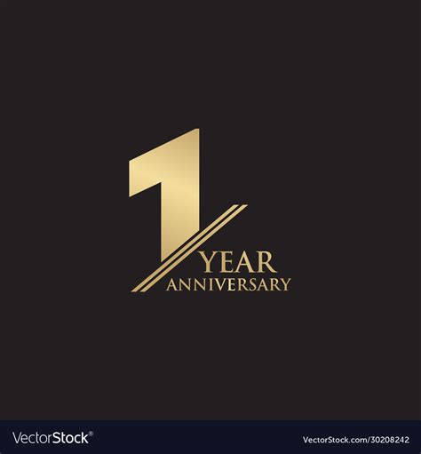 1st year anniversary logo design template Vector Image