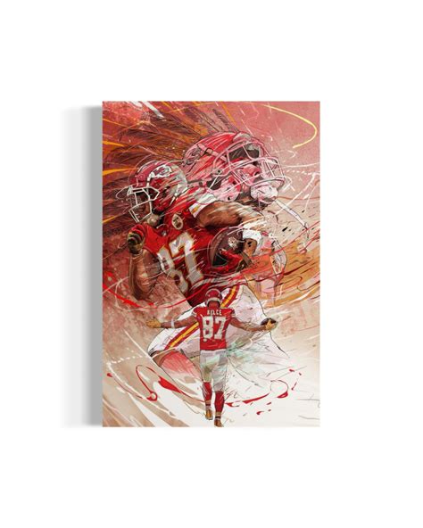 Travis Kelce Chiefs Custom Framed Canvas | Pristine Auction