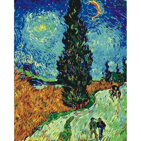 Road with Cypresses - Van Gogh – My Paint by Numbers