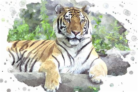 Download Tiger, Watercolor, Painting. Royalty-Free Stock Illustration Image - Pixabay