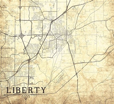 LIBERTY MO Canvas Print Missouri MO Liberty City Vintage map | Etsy