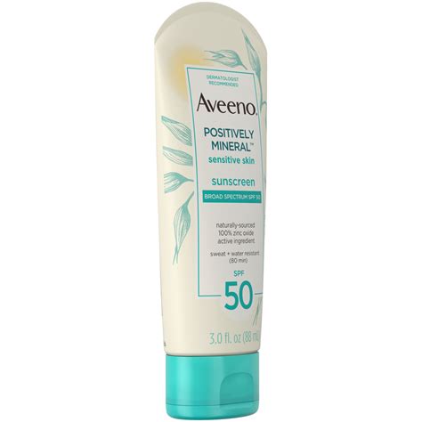 Aveeno Mineral Sensitive Skin Sunscreen - SPF 50 - 3oz Allergy and Ingredient Information