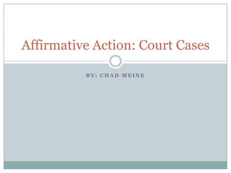 Affirmative Action Supreme Court Cases 1970s-Present