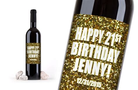 Custom Birthday Wine Bottle Labels Personalized by SouthernSticker