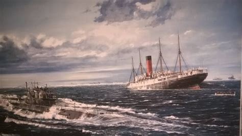 The sinking of Cunard's RMS Carpathia by U-55 off the Irish coast on ...