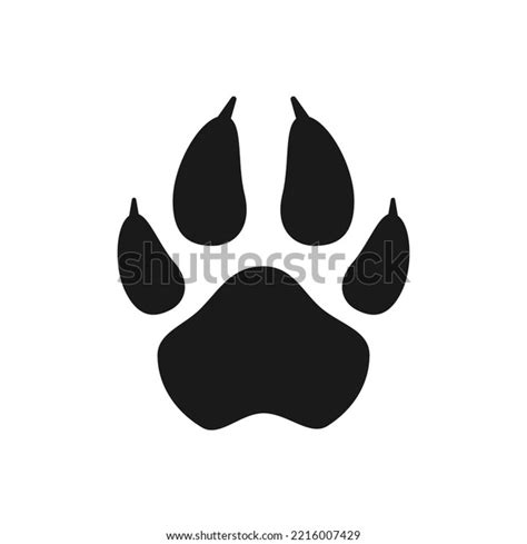 Dog Footprint Black Silhouette Flat Illustration Stock Vector (Royalty ...