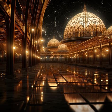 Premium Photo | Golden Dome Dreamscape Islamic Mosque Photo