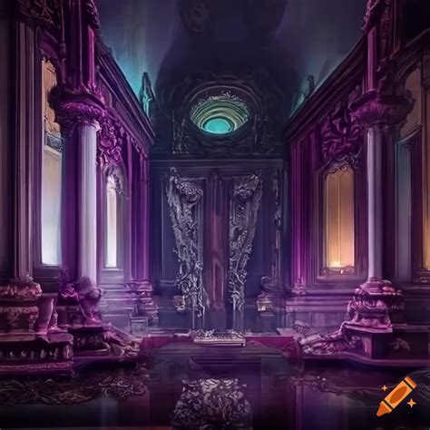 Opulent drow palace throne room on Craiyon