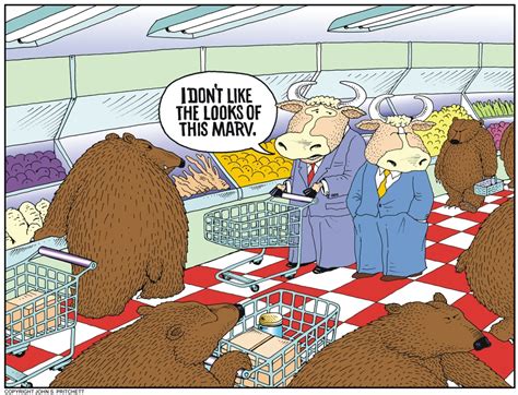 In a Bear Market cartoon, Dow Jones, stock market investment, business ...