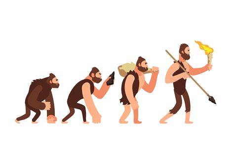 Theory of human evolution. Man development stages. Anthropol (912972) | Illustrations | Design ...