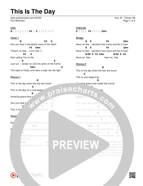 This Is The Day Chords PDF (Phil Wickham) - PraiseCharts