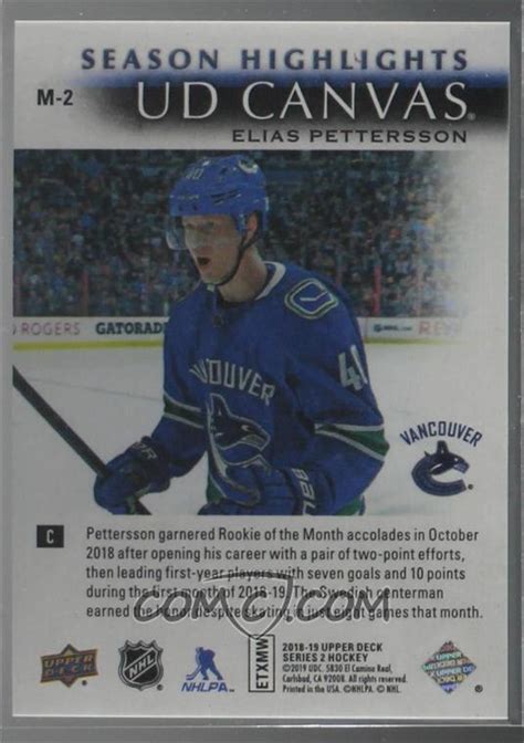 2018-19 Upper Deck - UD Canvas Season Highlights #M-2 - Elias Pettersson