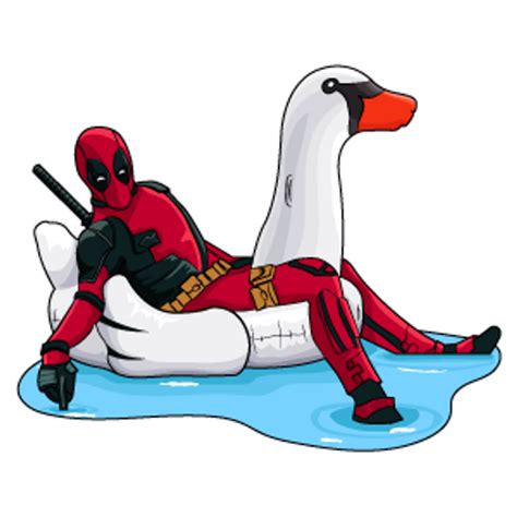 Mini Deadpool in cap sticker - Sticker Mania