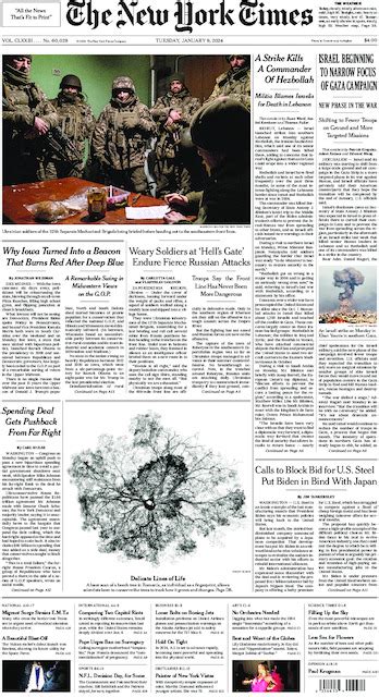 The New York Times in Print for Tuesday, Jan. 9, 2024 - The New York Times