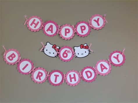 Hello Kitty Birthday Banner Package by JuliannasMommy12 on Etsy