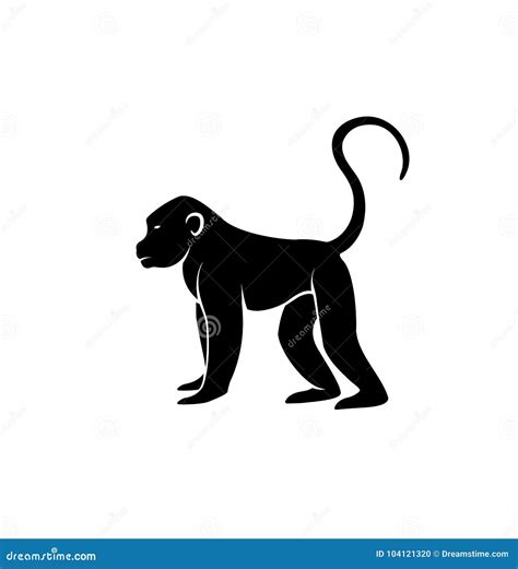 Monkey Silhouette Vector stock vector. Illustration of predator - 104121320