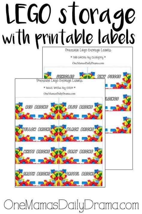 LEGO Storage with Printable Labels | Lego storage organization, Lego ...