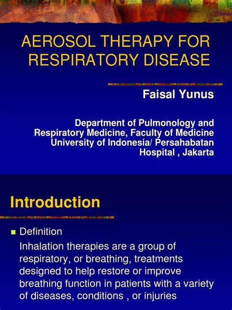 Aerosol Therapy | PDF | Diseases And Disorders | Health Sciences