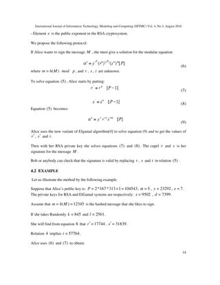 A New Signature Protocol Based on RSA and Elgamal Scheme | PDF