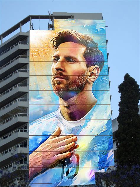 Inauguran un impactante mural de Messi en Rosario: mide 69 metros y ...