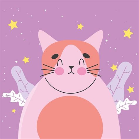 Premium Vector | Pink cat card