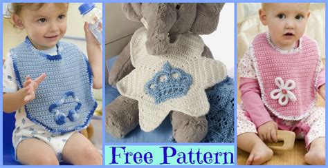 6 Cute Crochet Baby Bibs - Free Patterns - DIY 4 EVER