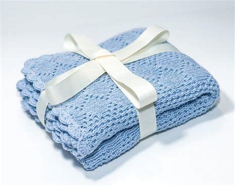 Blue Baby Blanket Crochet Baby Blanket Knitted Baby Blanket Receiving ...