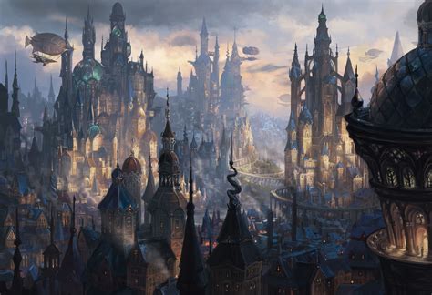 11 digital artists you need to know about | Steampunk city, Fantasy city, Fantasy art landscapes