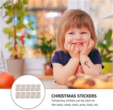 Nibeminent 10 Sheets Safe Lovely Creative Santa Tattoos Decals Christmas Tattoos Stickers ...